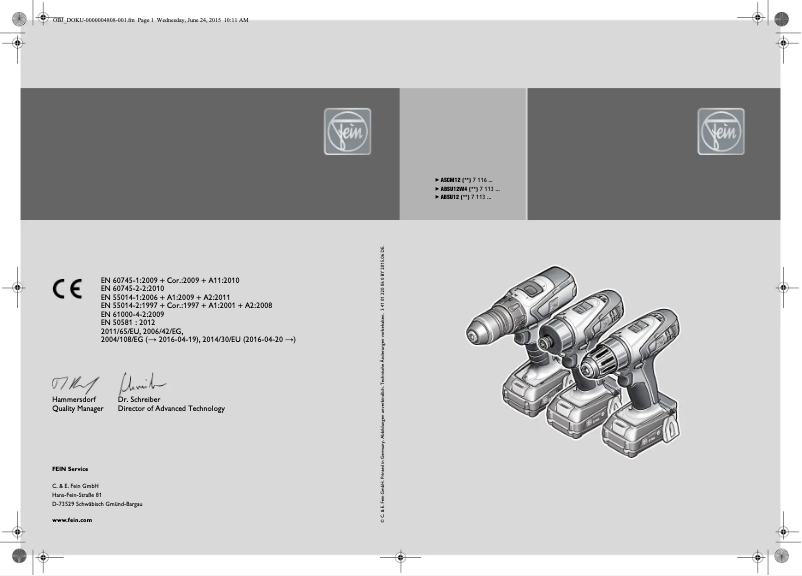 Página 1 del manual Manual de usuario Fein ASCM 12 C