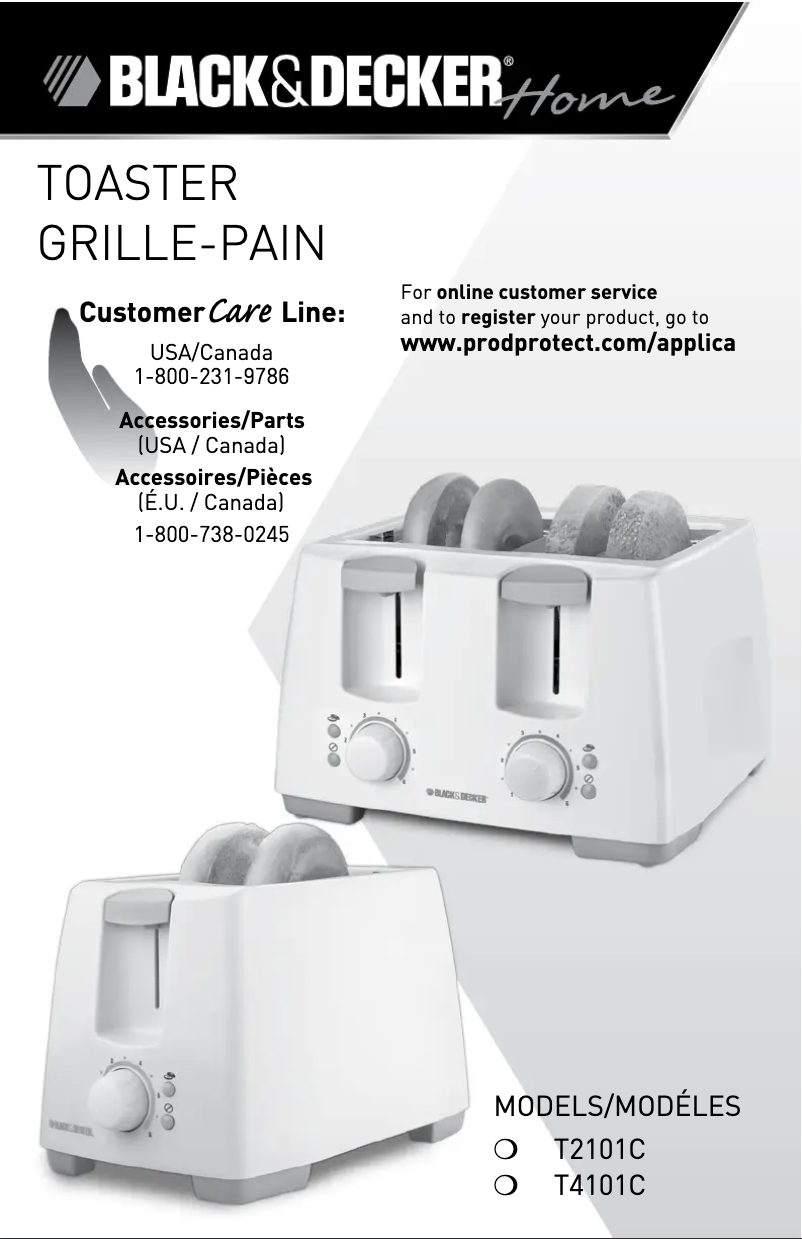 Page 1 de la notice Manuel utilisateur Black & Decker T2101C