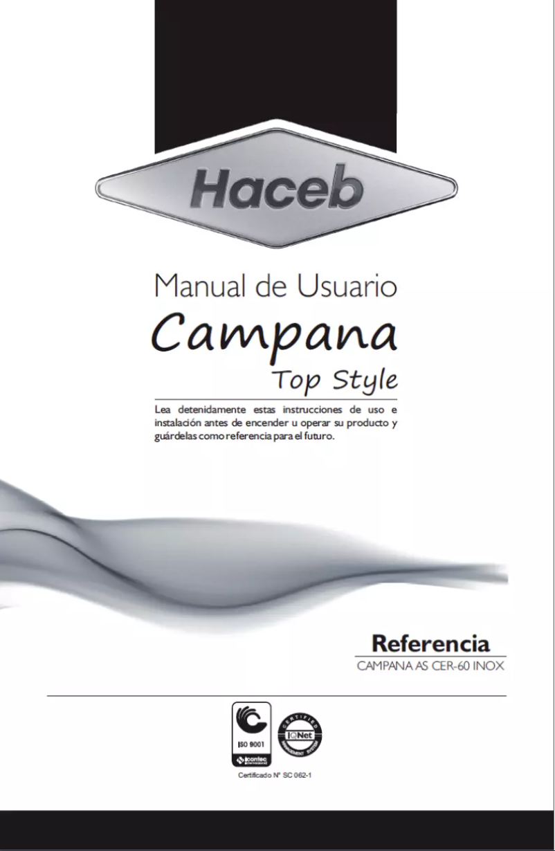 Page n°1 - Manuel utilisateur Haceb Arezzo CER 60 V-3