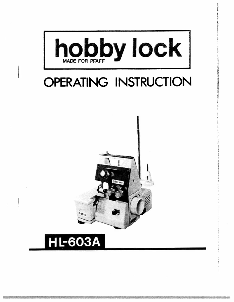 Page 1 de la notice Manuel utilisateur Pfaff hobbylock HL-603A