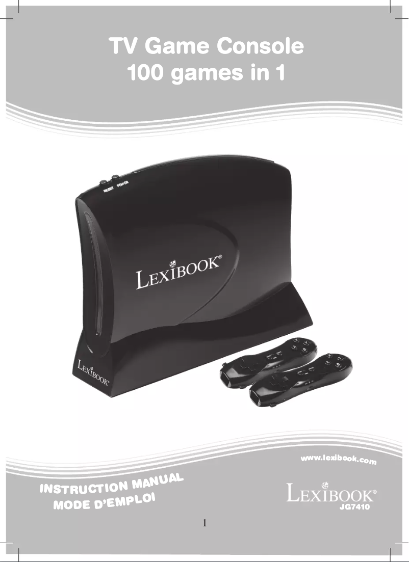 Page n°1 - Manuel utilisateur Lexibook TV Game Console 100 games in 1 JG7415