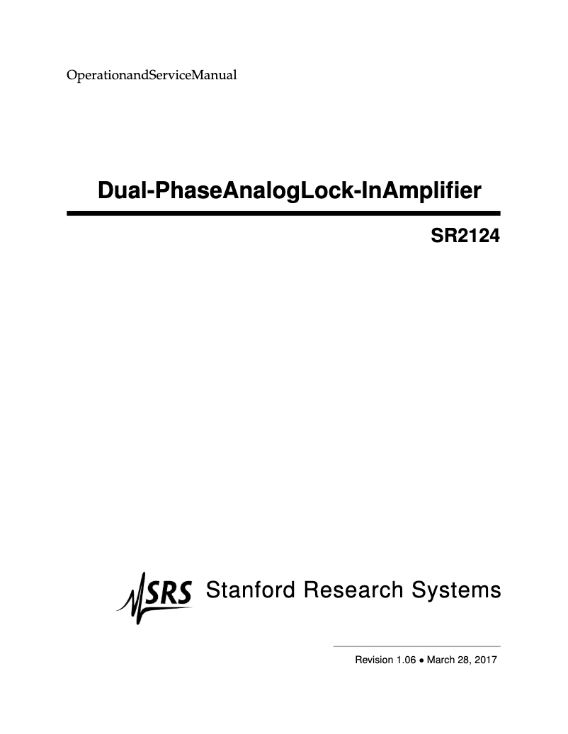 Image de la première page du manuel de l'appareil SR2124