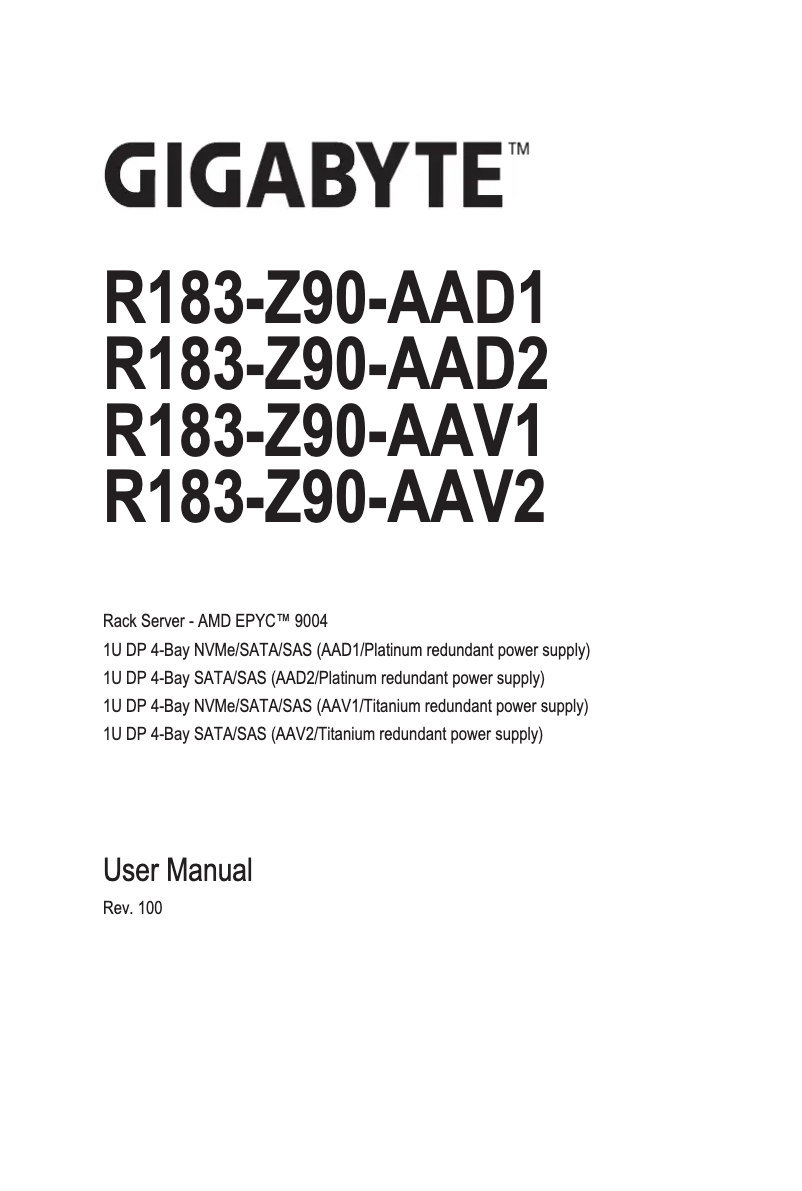 Image de la première page du manuel de l'appareil R183-Z90