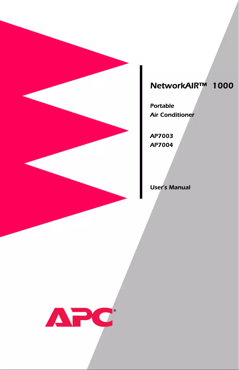 Page n°1 - Manuel utilisateur APC NetworkAIR 1000 AP7003