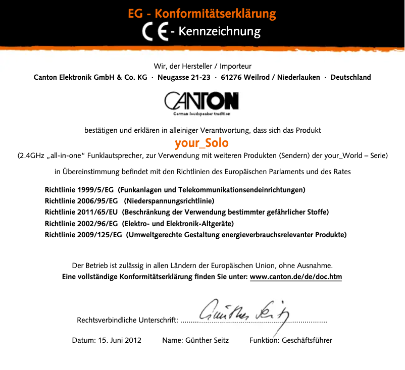 First page image of the manual for your_Solo