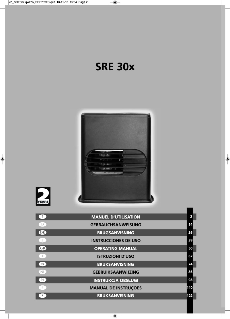 Page 1 de la notice Manuel utilisateur Qlima SRE301
