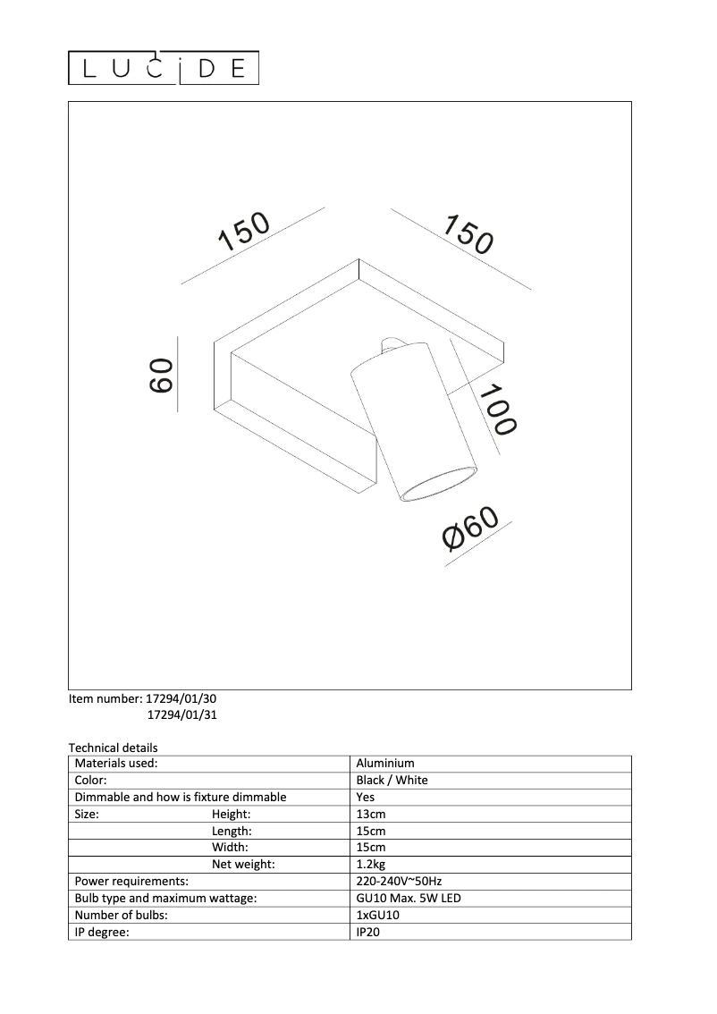 Image de la première page du manuel de l'appareil Blyth 17294/01/31
