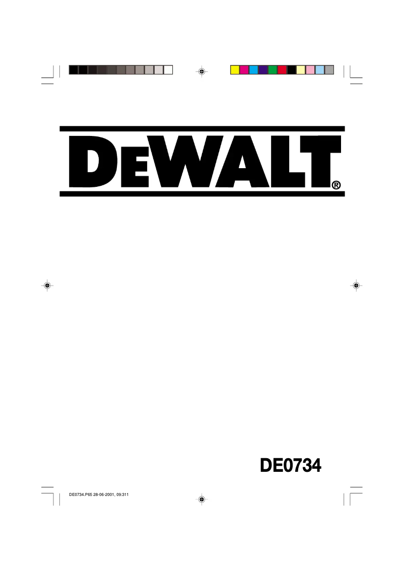 Page n°1 - Manuel utilisateur DeWalt DE0734