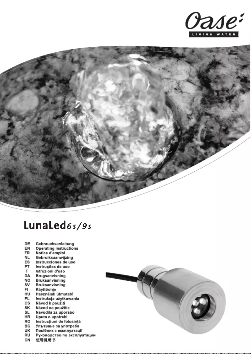 Page 1 de la notice Manuel utilisateur Oase LunaLed 9s