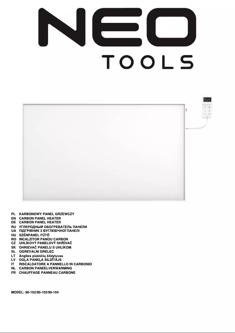 Page n°1 - Manuel utilisateur NEO tools 90-103