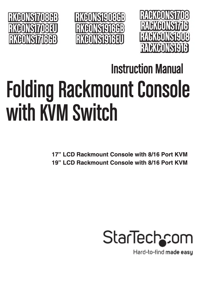 Página 1 del manual Manual de usuario StarTech.com RKCONS1716GB