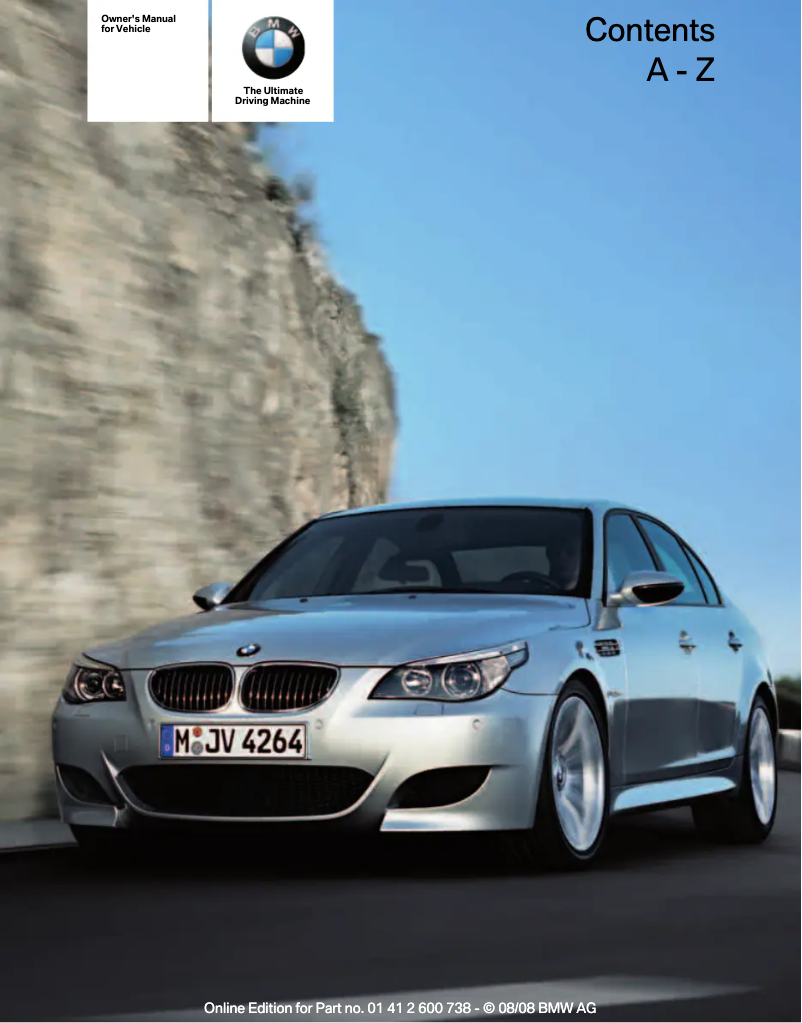 Page 1 de la notice Manuel utilisateur BMW M5 Sedan (2010)