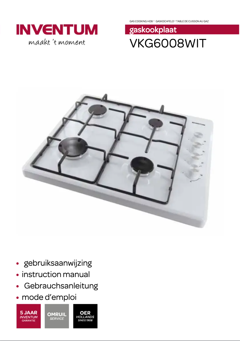 Image de la première page du manuel de l'appareil VKG6008WIT