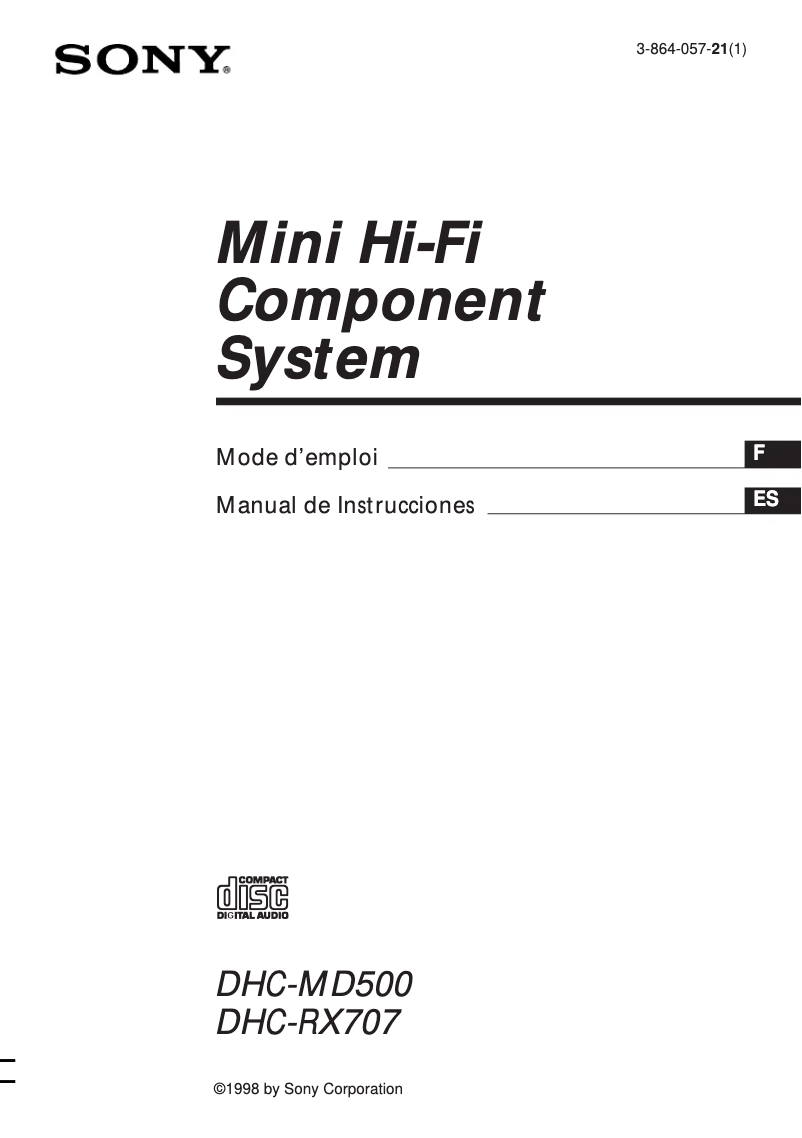 Page n°1 - Manuel utilisateur Sony DHC-RX707