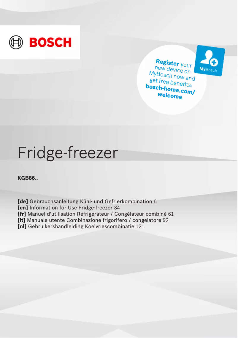 Page n°1 - Manuel utilisateur Bosch KGB86XIEP