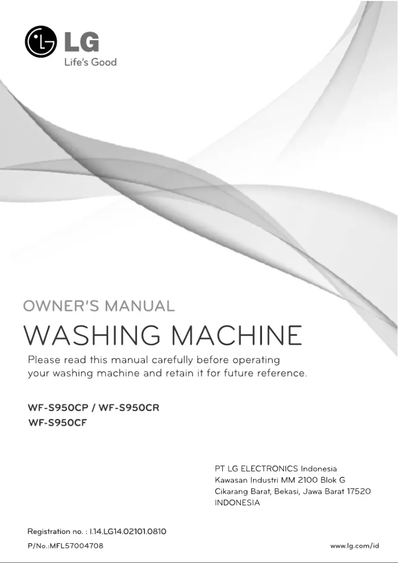 Page 1 de la notice Manuel utilisateur LG WF-S950CF