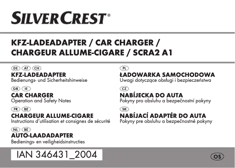 Page n°1 - Manuel utilisateur SilverCrest SCRA2 A1
