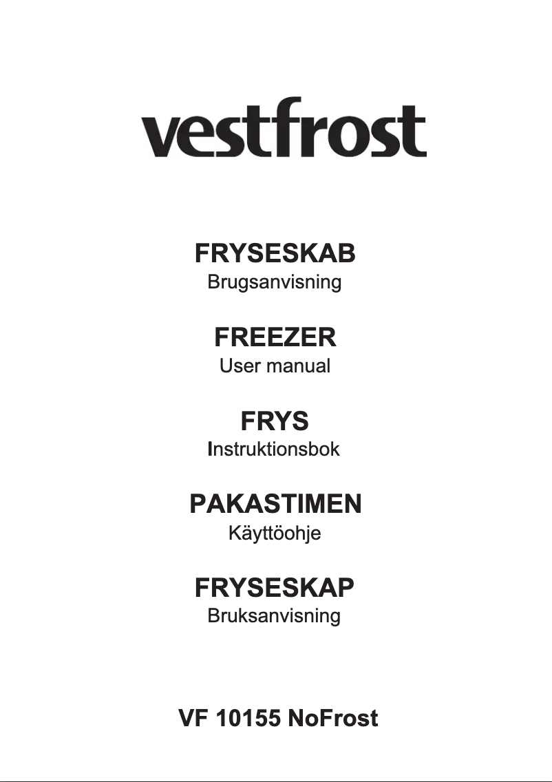 Page 1 de la notice Manuel utilisateur Vestfrost VF 10155 NOFROST