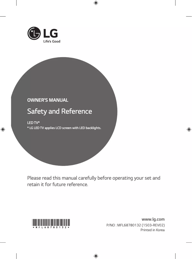 Page n°1 - Manuel utilisateur LG 43UF6909