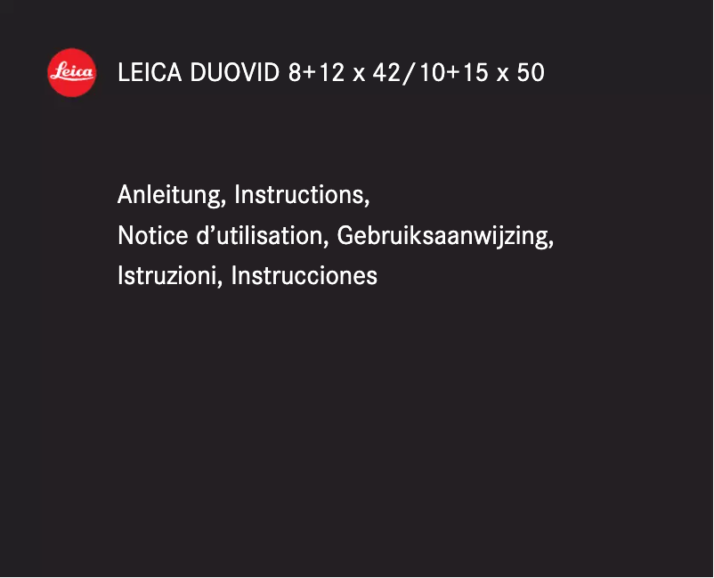 Image de la première page du manuel de l'appareil Duovid 15x50
