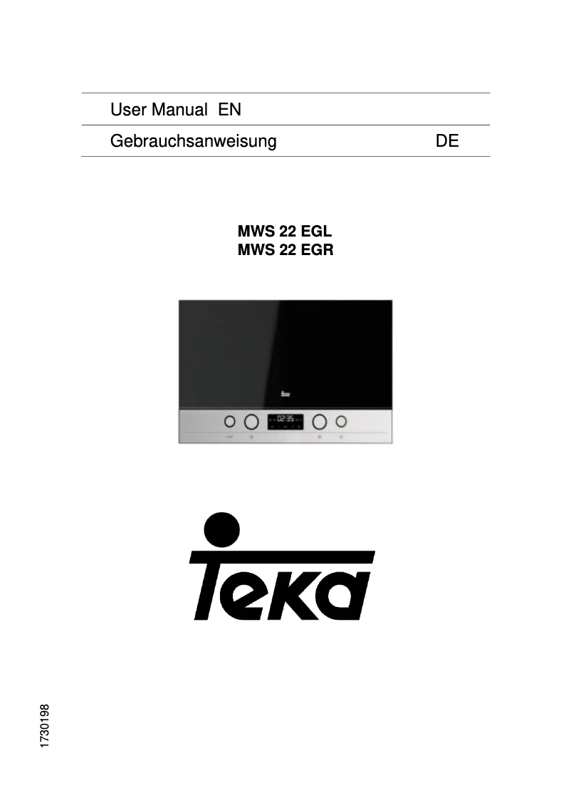 Page 1 de la notice Manuel utilisateur Teka MWS 22 EGR