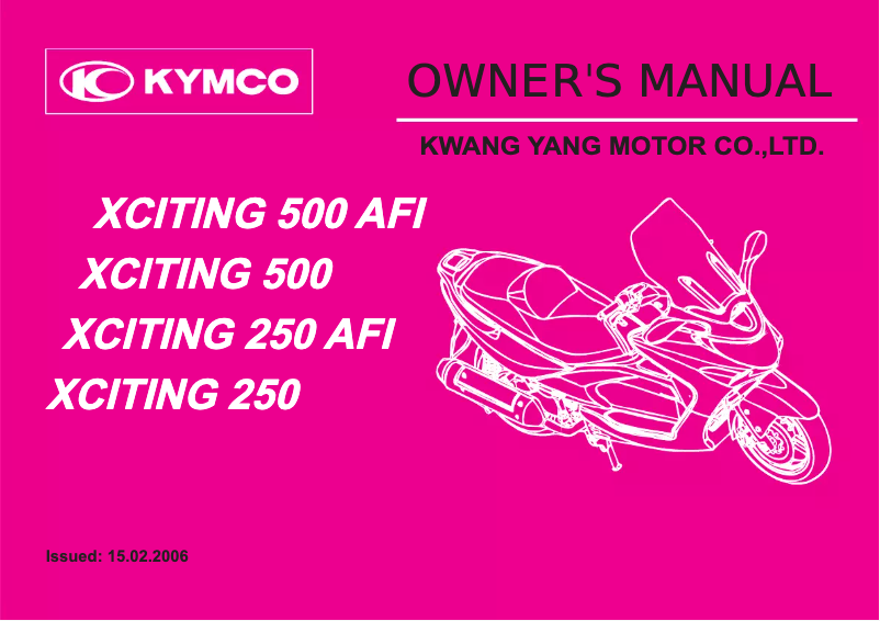 Page 1 de la notice Manuel utilisateur Kymco Xciting 250 AFI