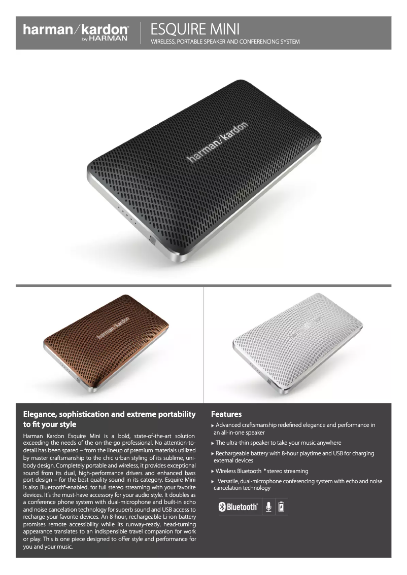 Image de la première page du manuel de l'appareil Esquire Mini