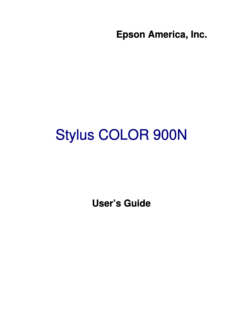 Page 1 de la notice Manuel utilisateur Epson Stylus Color 900N