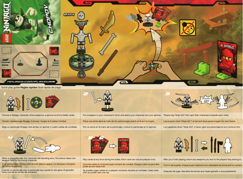 Page 1 de la notice Manuel utilisateur Lego Ninjago 2114