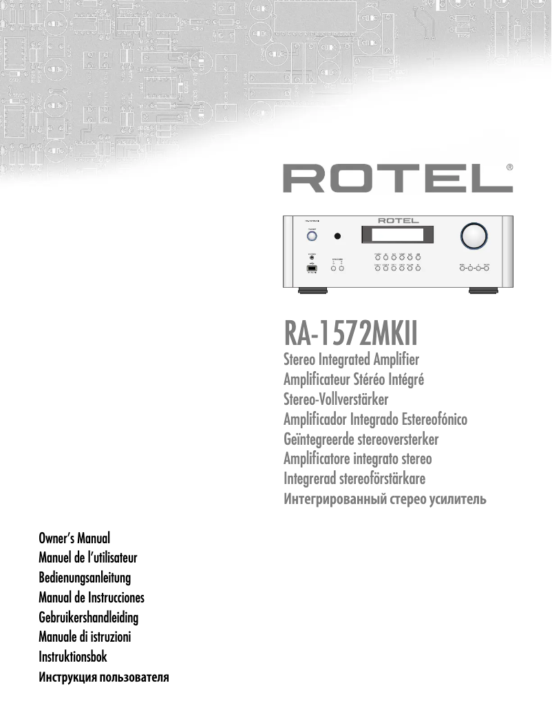 Image de la première page du manuel de l'appareil RA-1572MKII