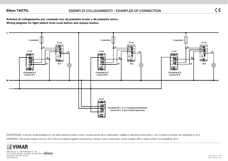 Page 1 de la notice Guide d'installation Vimar 21122