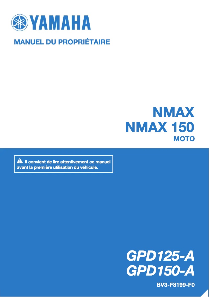 Page 1 de la notice Manuel utilisateur Yamaha NMAX 150 (2016)