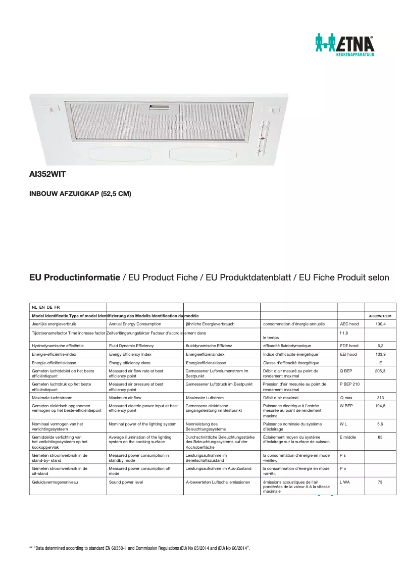 Image de la première page du manuel de l'appareil AI352WIT