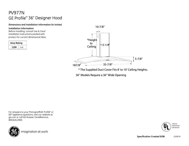 Imagen de la primera página del manual del dispositivo Profile PV977NSS