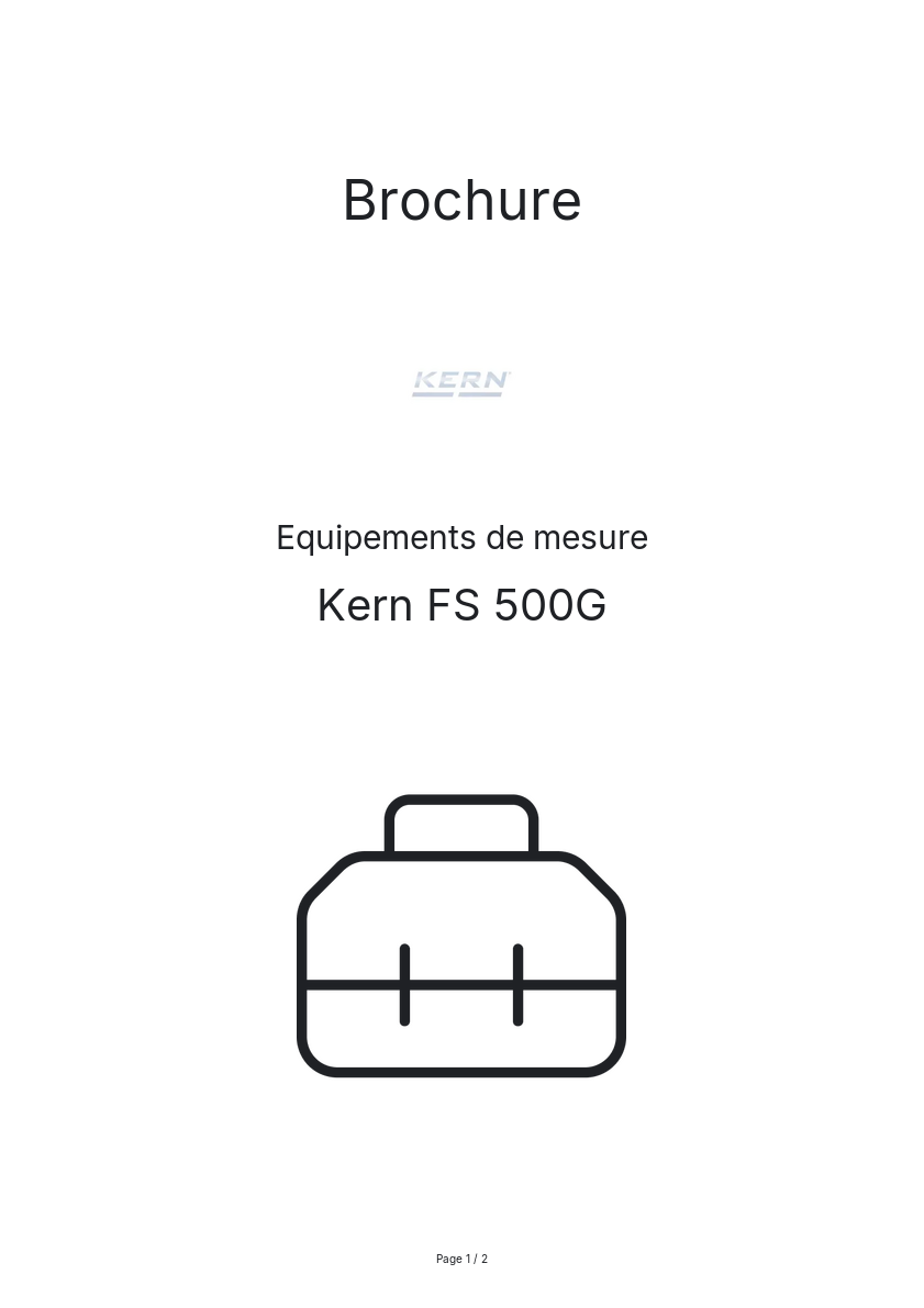 Page n°1 - Brochure Kern FS 500G