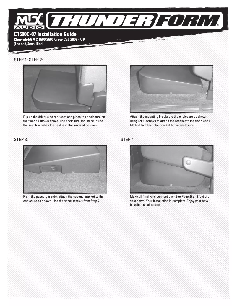 Página 1 del manual Manual de usuario MTX Audio ThunderForm C1500C-07A