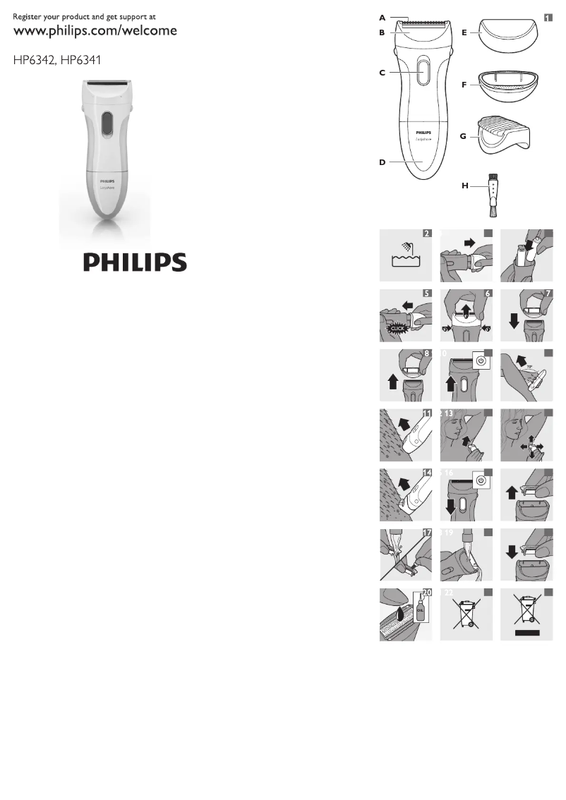 Page n°1 - Manuel utilisateur Philips SatinShave Essential HP6341