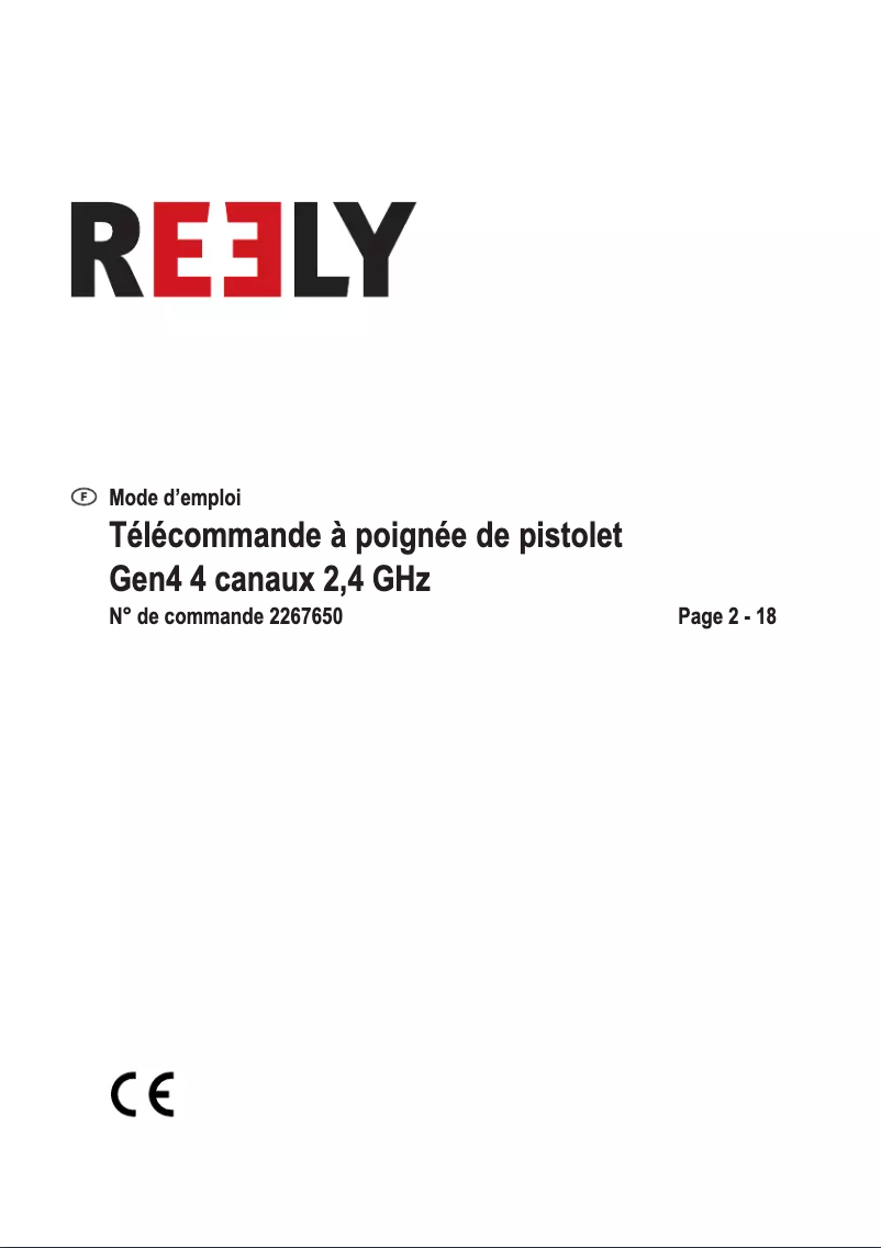 Page 1 de la notice Manuel utilisateur Reely Gen4