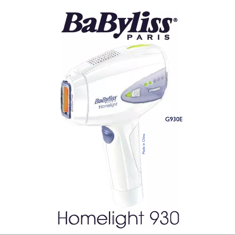 Page 1 de la notice Manuel utilisateur BaByliss Homelight G930E