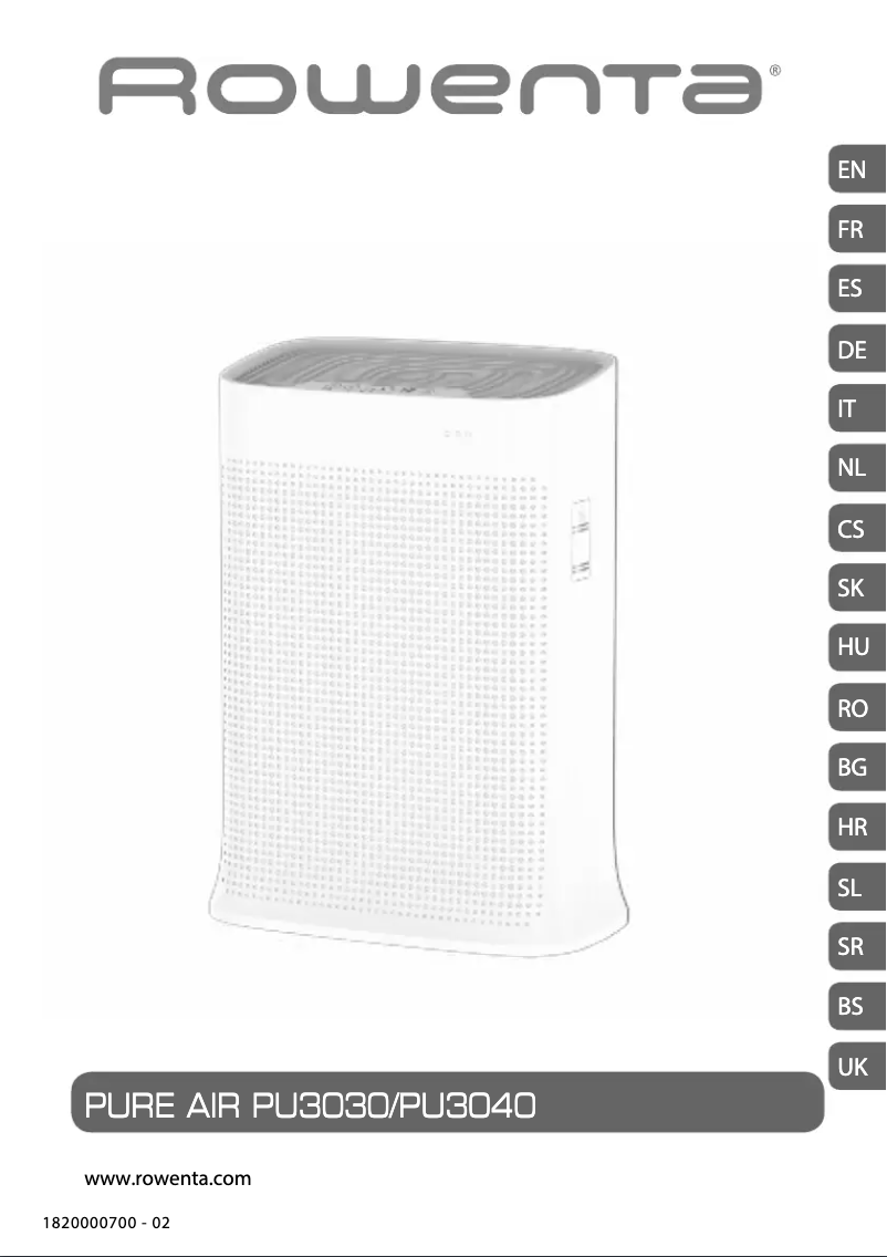 Image de la première page du manuel de l'appareil Pure Air PU3040