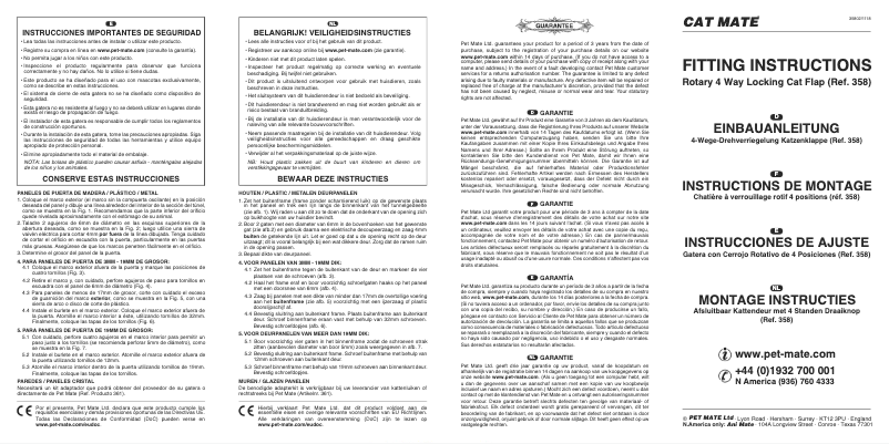 Page 1 de la notice Manuel utilisateur Closer Pets Cat Mate CP358BK