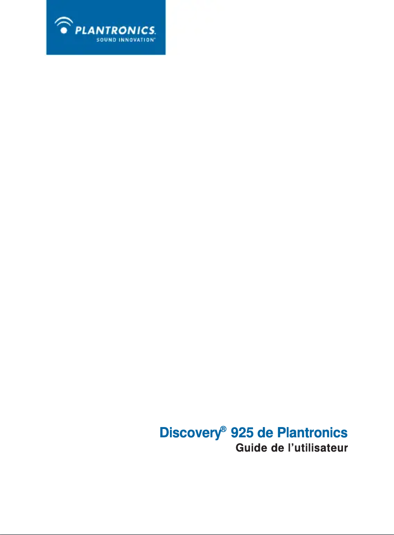 Image de la première page du manuel de l'appareil Discovery 925