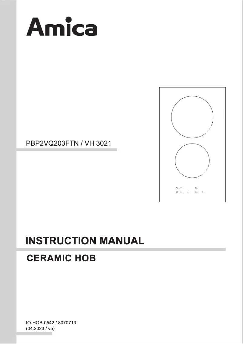 Page n°1 - Manuel utilisateur Amica VH 3021