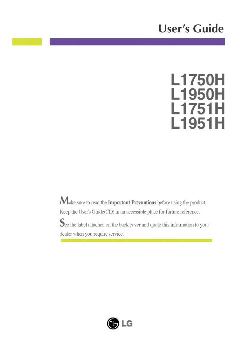 Page n°1 - Manuel utilisateur LG L1950H-GN