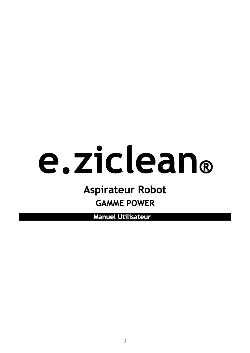 Page 1 de la notice Manuel utilisateur EZIclean Power Animal