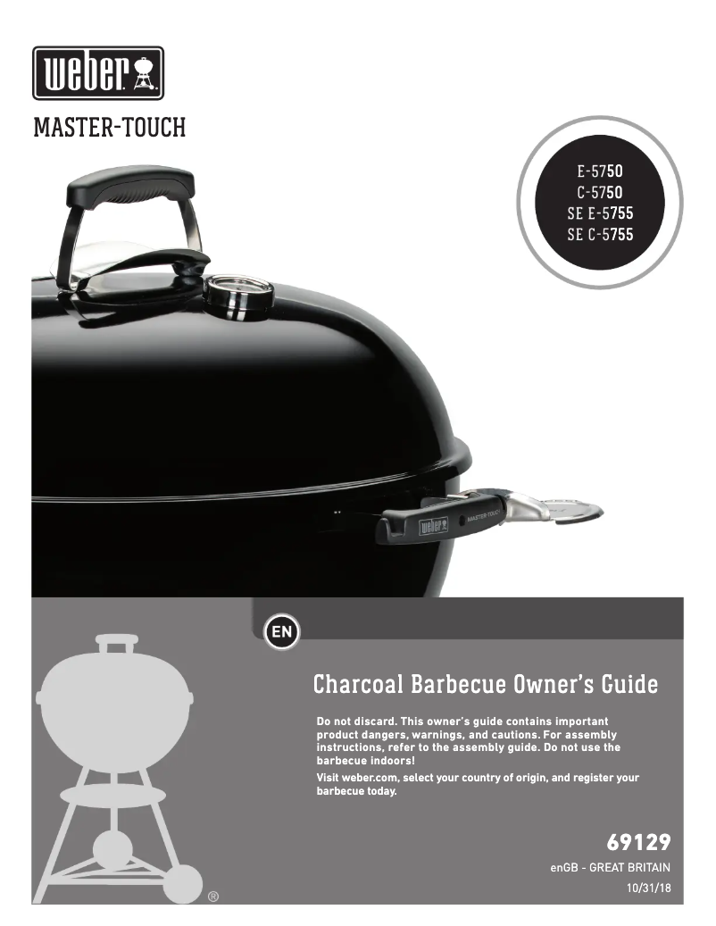 Page n°1 - Manuel utilisateur Weber Master Touch GBS C-5750