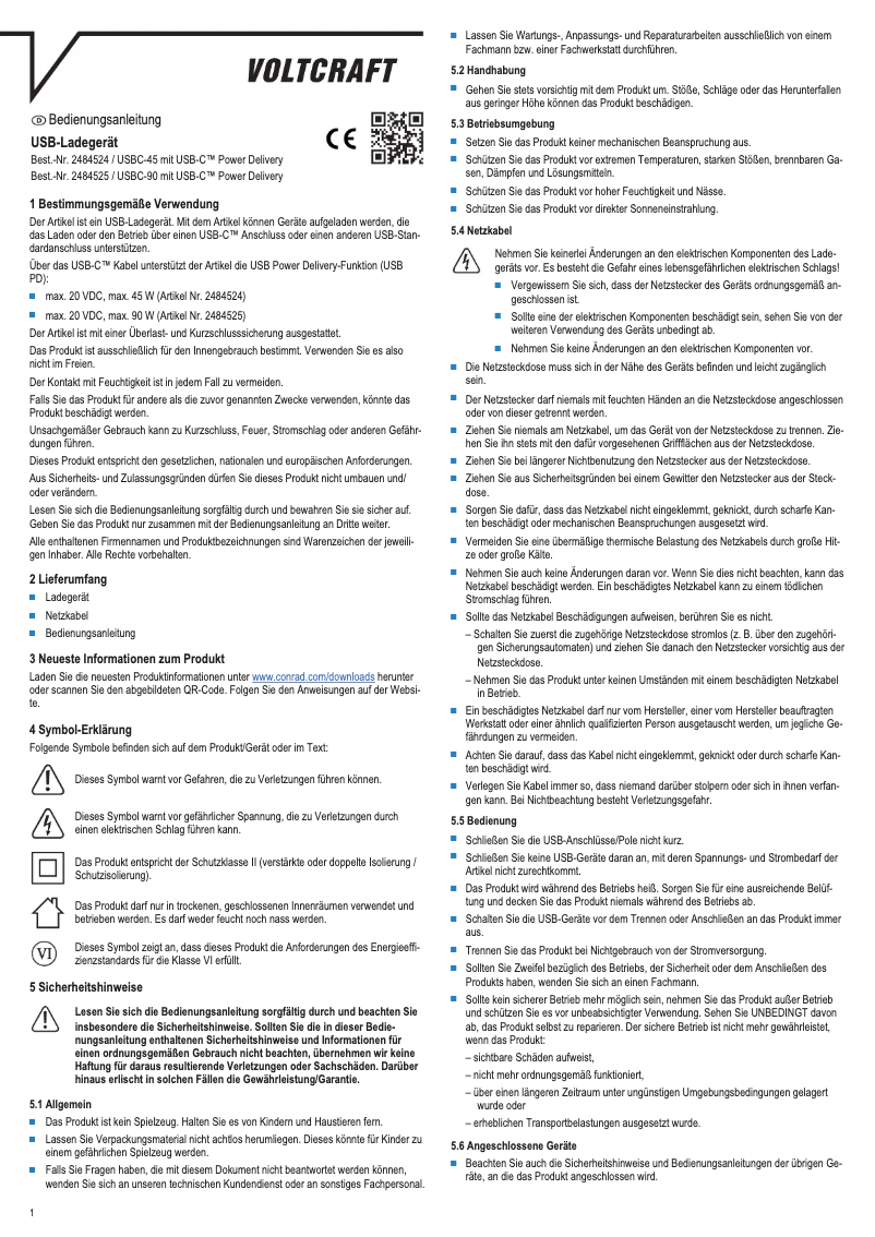 Image de la première page du manuel de l'appareil USBC-45