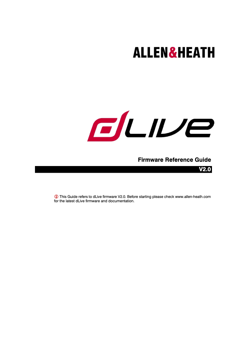 Page n°1 - Manuel utilisateur Allen & Heath dLive DM48