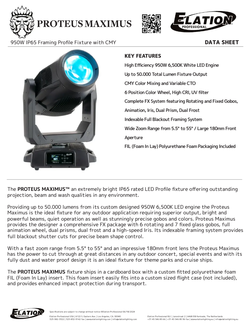 Image de la première page du manuel de l'appareil Proteus Maximus