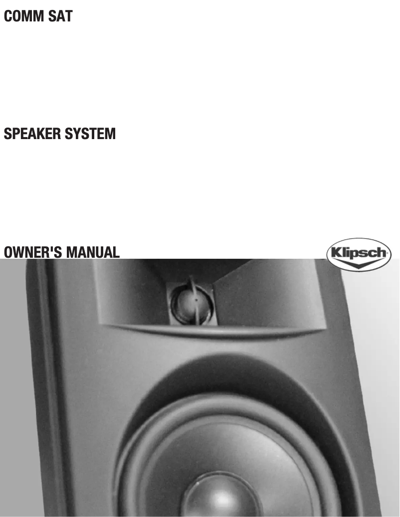 Page 1 de la notice Manuel utilisateur Klipsch Comm Sat